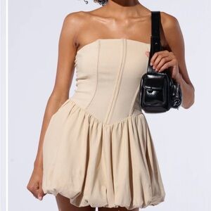 AKIRA Strapless Cream Dress